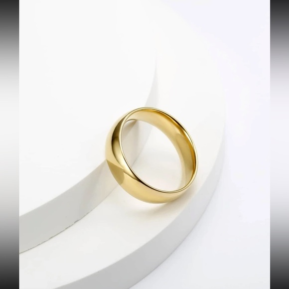 Stainless Steel Gold Toned Ring Band UNISEX - Picture 5 of 5